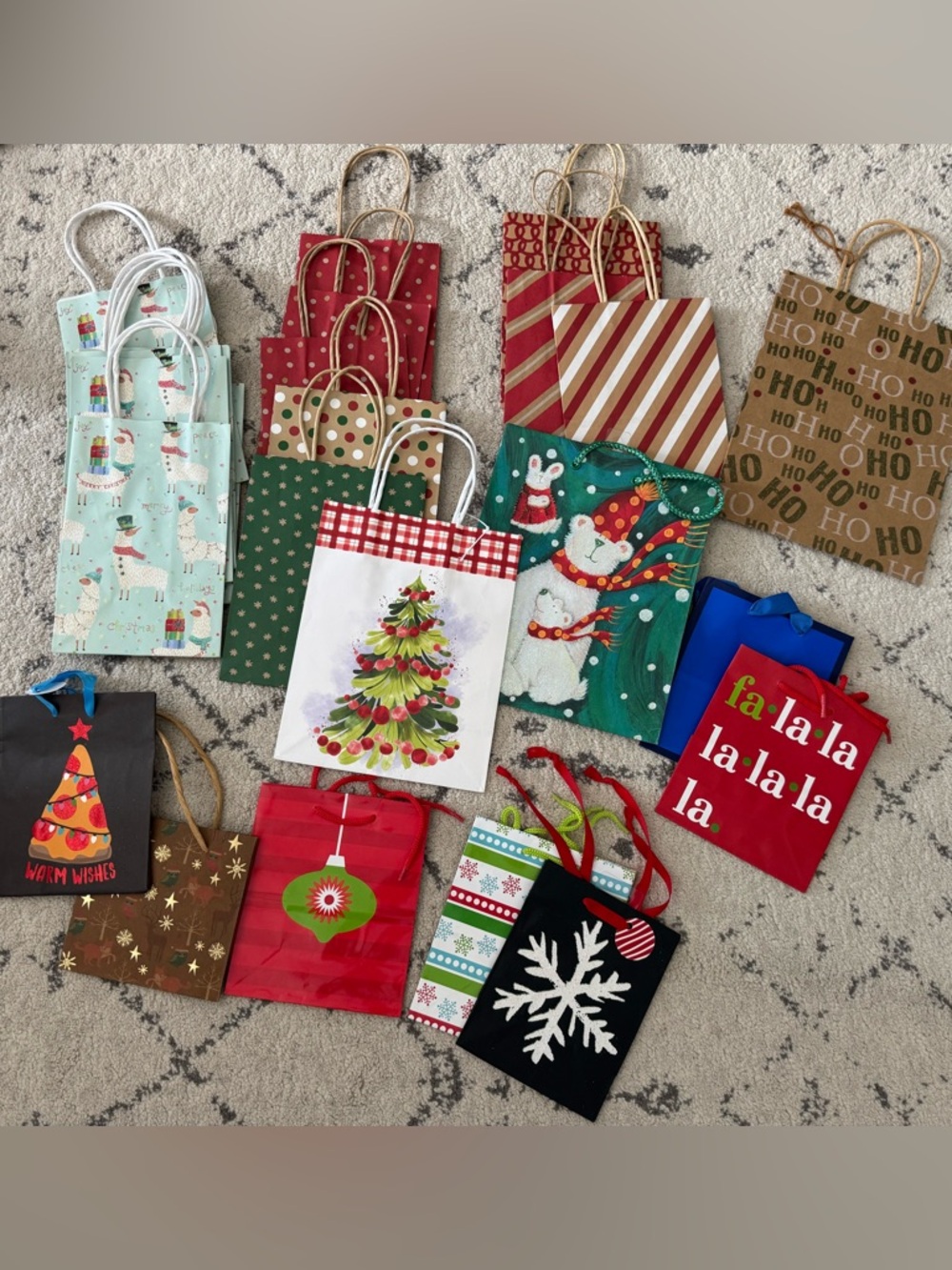 17 Holiday Hallmark etc Gift Bags Christmas